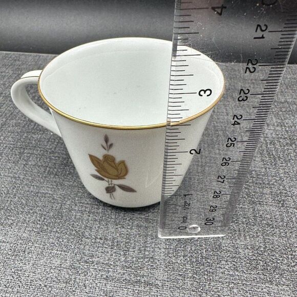 Mid Century Noritake Teacup Saucer Set Gold Rose Windsor 6530 Japan Vintage - Picture 7 of 8